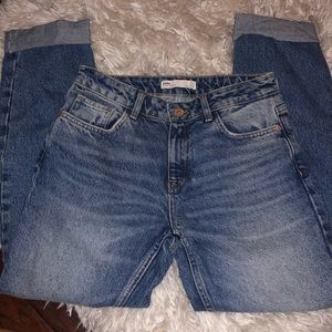 Medium wash Zara straight leg jeans